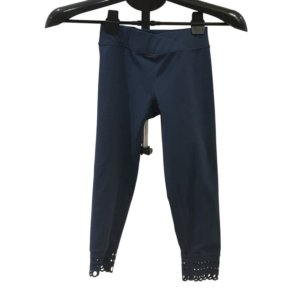 Zella Girls size 8/10 Blue Capri Laser Cutout Leggings